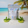 Sachet holographique de poudre aspirateur parfumée Mimi-Fee Sun and The Beach avec rondelles de citron vert et menthe